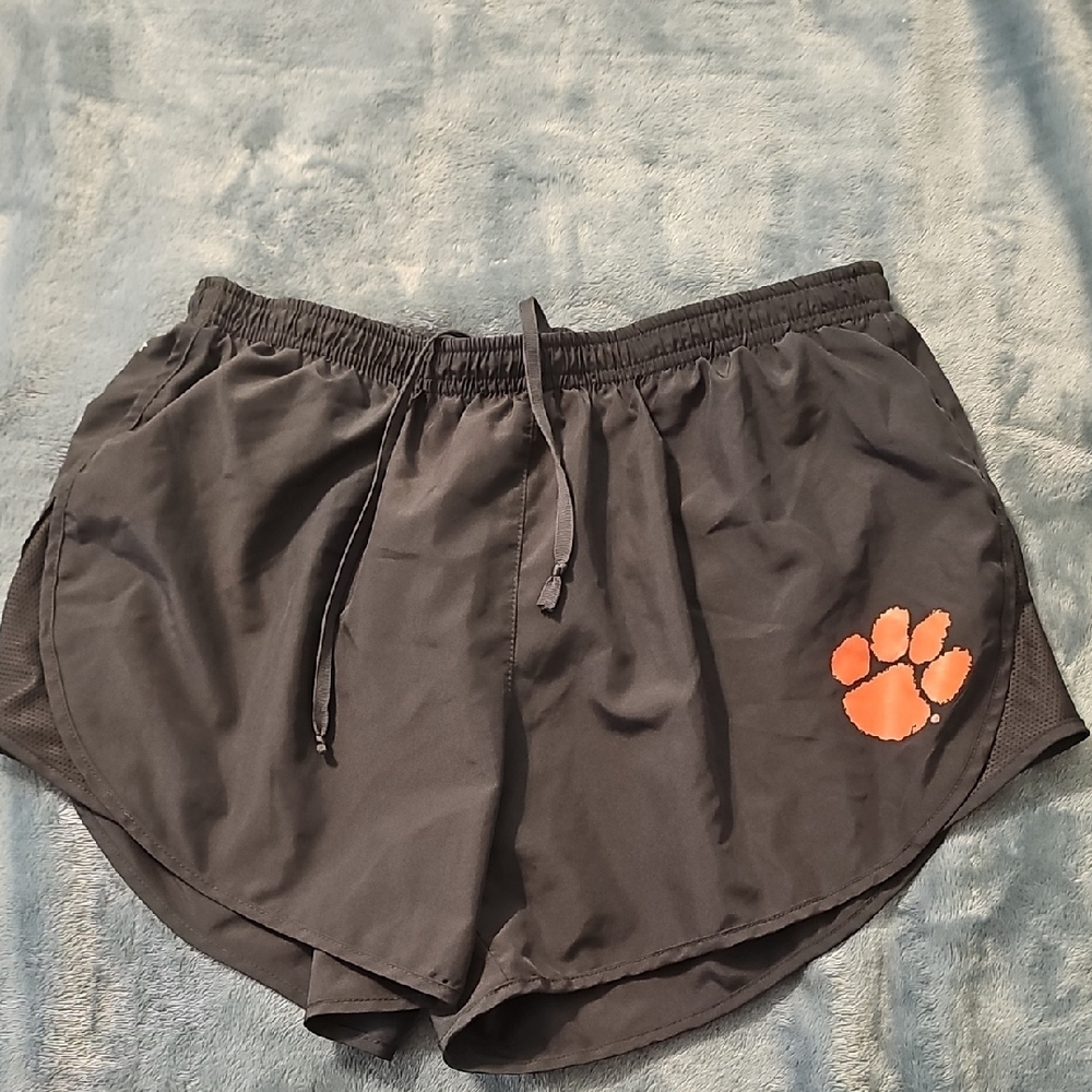 Nike Smoky  Gray Athletic Shorts With Orange Paw Print